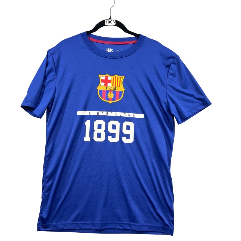 FC Barcelona Soccer Jersey Mens Medium Blue 1899 Graphic HKY Sportswear